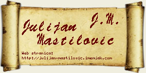 Julijan Mastilović vizit kartica